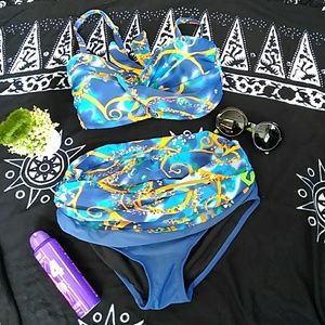 TWO PIECE BATHING SUIT SIZE 12 BY SWIM CHUCK HANDY